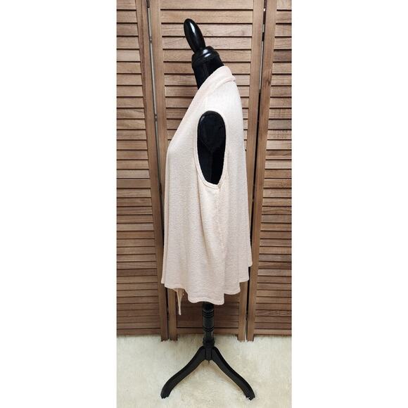 Green Envelope 2X Pink Vest Asymmetric Sleeveless Cardigan Open Front Draped - Picture 5 of 7